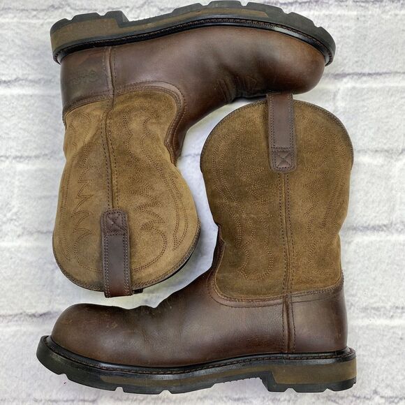 Ariat Groundbreaker Pull On Steel Toe 9 D Brown Round Toe 10014241 Work Boots - Picture 11 of 14